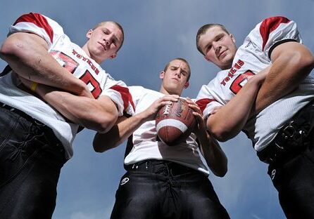 Sammamish High School football captains, from left, senior Zack Erickson, junior Taylor Ragan and senior Nick Hartigan.